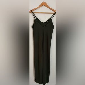 Stradivarius Green ribbed midi dress